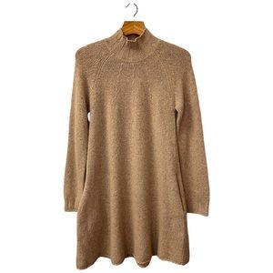 NWOT Faherty Women's Alice Cashmere Sweater Dress in Camel Freckle Size S New
